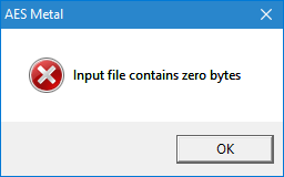 AES Metal Empty File Error Message