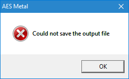 AES Metal Save File Error Message