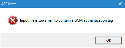 AES Metal GCM Input File Size Error Message