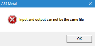 AES Metal Duplicate Filenames Error Message